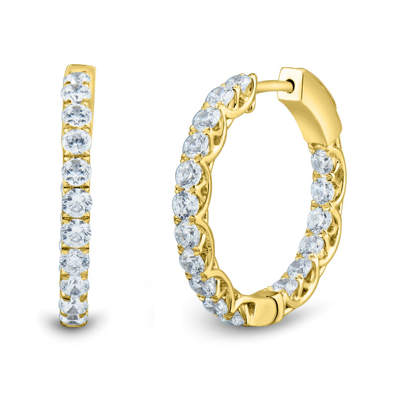 Lab Grown Diamond Hoop Earrings in 14K White Gold