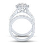 Lab Grown Diamond Round Halo Bridal Set in 14K White Gold &#40;3 ct. tw.&#41;