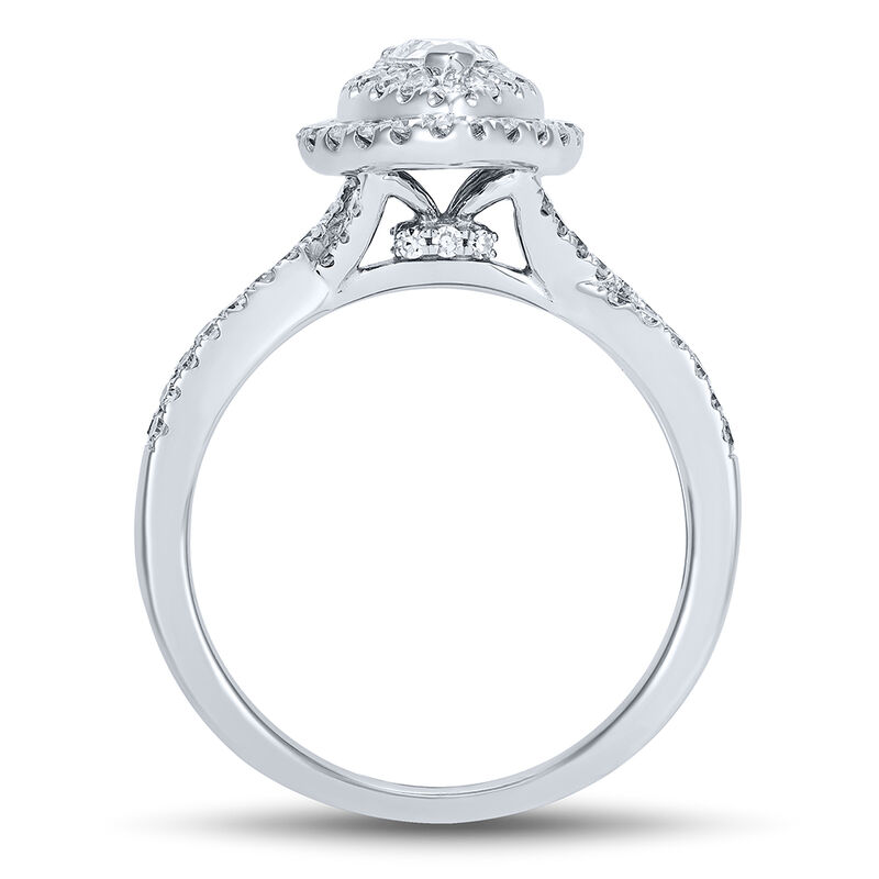 Pear-Shaped Diamond Engagement Ring with Split-Shank Band in 14K White Gold &#40;1 ct. tw.&#41;