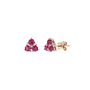 Ruby &amp; Diamond Stud Earrings in 10K Yellow Gold