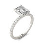 Emerald-Cut Moissanite Ring with Side-Stones in 14K White Gold &#40;2 ct. tw.&#41;