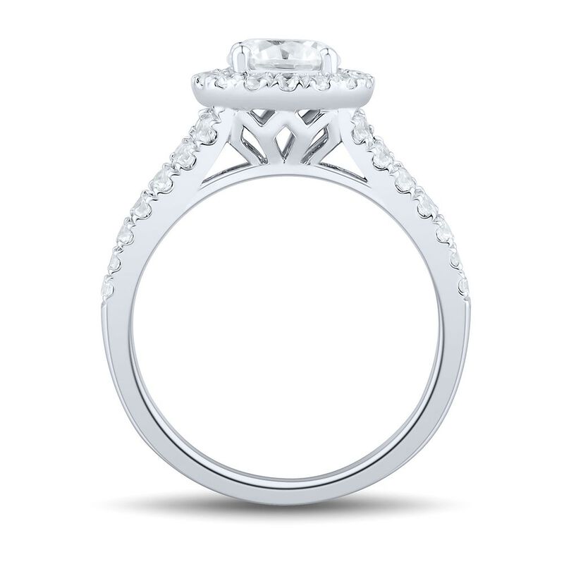 2 ct. tw. Lab Grown Diamond Halo Engagement Ring in 14K White Gold