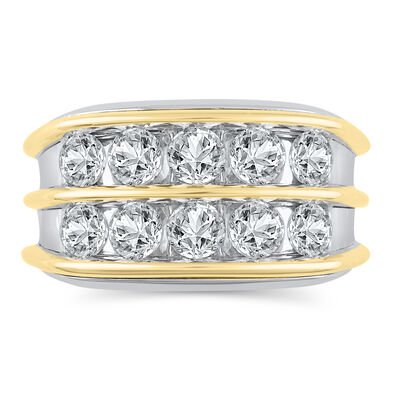 Men’s Lab Grown Diamond Band in 10K White Gold and Yellow Gold (3 ct. tw.) 