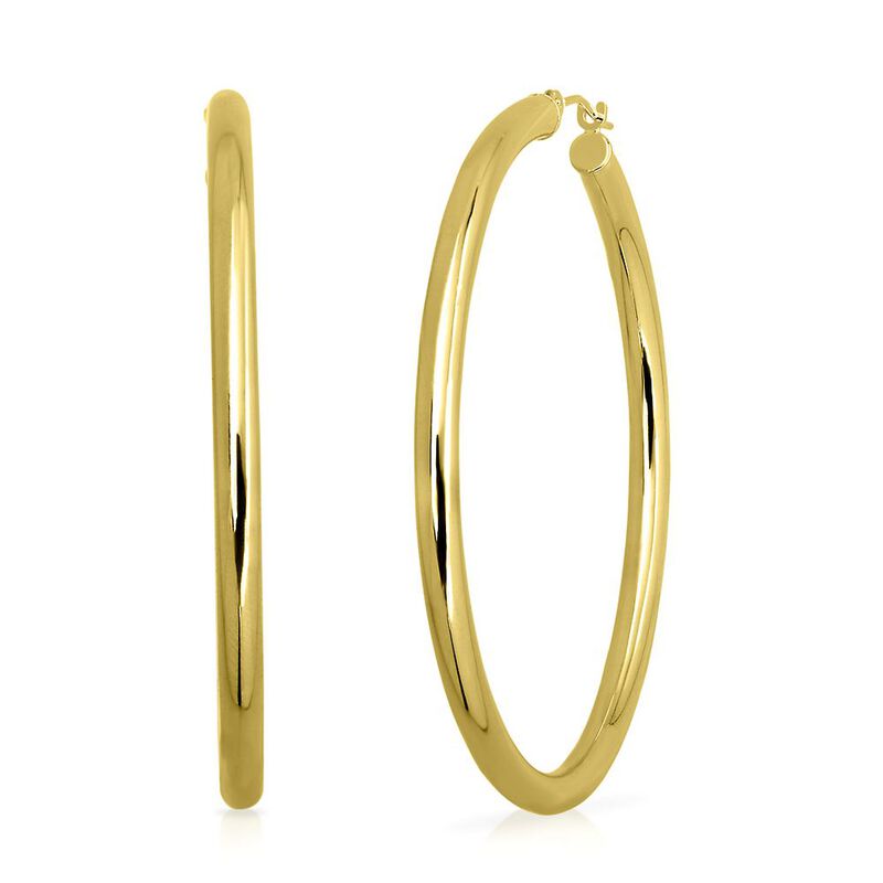 Round Hoop Earrings in 14K Yellow Gold