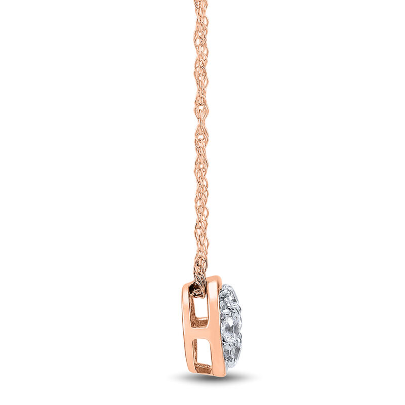 Lab Grown Diamond Necklace with Bezel Setting in 10K Rose Gold &#40;1/3 ct. tw.&#41;