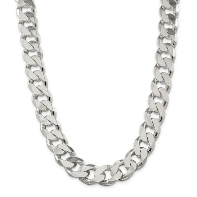 Men's Curb Chain in Sterling Silver, 24