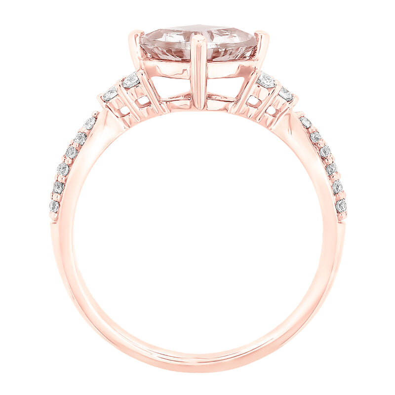 Morganite and Diamond Ring in 10K Rose Gold &#40;1/4 ct. tw.&#41;