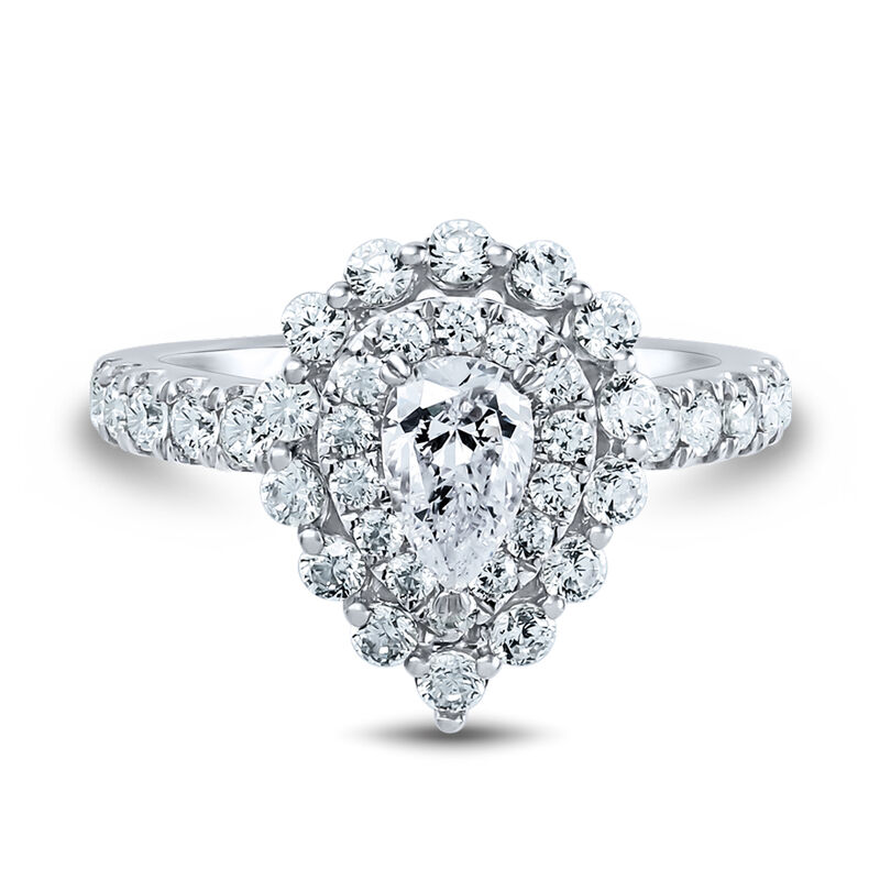 1 1/2 ct. tw. Diamond Halo Engagement Ring in 14K White Gold