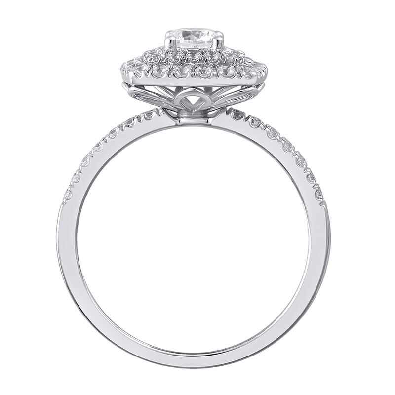 lab grown diamond cushion halo engagement ring in 14k white gold &#40;1 ct. tw.&#41;