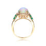 Opal and Emerald Ring in 14K Yellow Gold &#40;1/5 ct. tw.&#41;