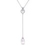 Pearl Drop Necklace with White Topaz in Sterling Silver