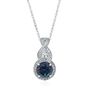 Lab Created Alexandrite &amp; White Sapphire Pendant in Sterling Silver