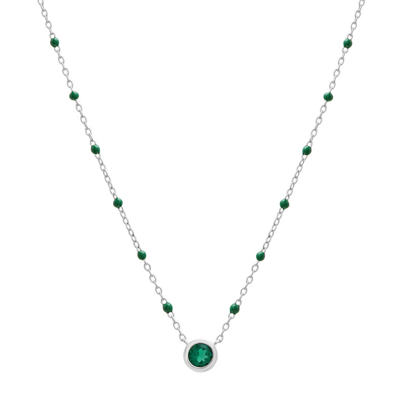 Gemstone and Beaded Enamel Necklace