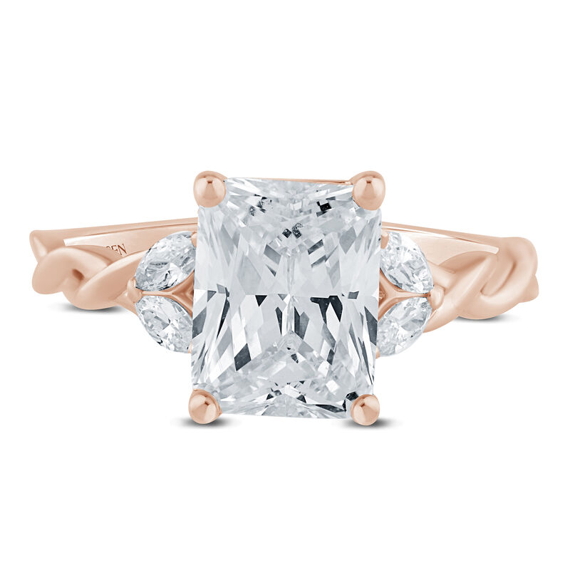 Zac Posen Lab Grown Diamond Engagement Ring in 14K Rose and Yellow Gold