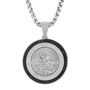 Men&rsquo;s Black Diamond St. Christopher Medallion in Stainless Steel &#40;1/4 ct. tw.&#41; 