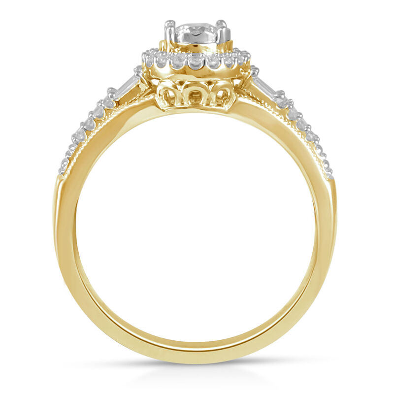 Diamond Halo Engagement Ring in 10K Yellow Gold &#40;3/8 ct. tw.&#41;