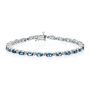 London Blue Topaz &amp; Diamond Bracelet in Sterling Silver