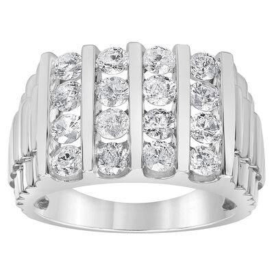 Men’s Lab Grown Diamond Ring in 10K White Gold (2 ct. tw.)
