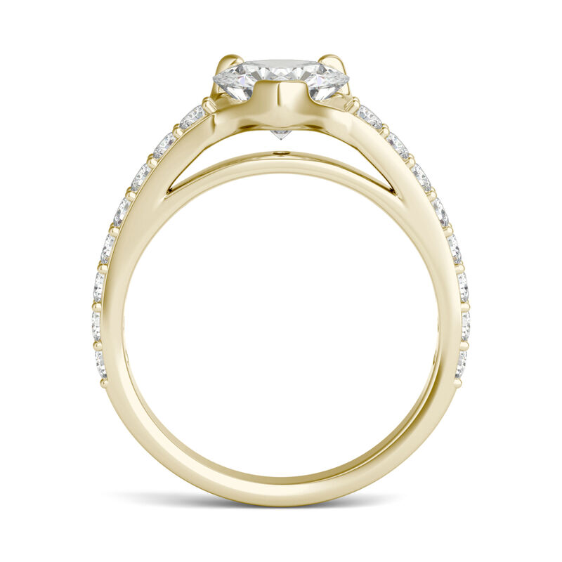 Lab-Created Moissanite Engagement Ring in 14K Yellow Gold &#40;2 1/4 ct. tw.&#41;
