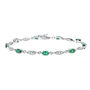Oval Emerald and Diamond Bracelet in 10K White Gold &#40;1/3 ct. tw.&#41;