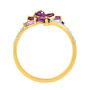 Amethyst &amp; Garnet Pave Diamond Wrap Ring in 10K Yellow Gold &#40;1/10 ct. tw.&#41;