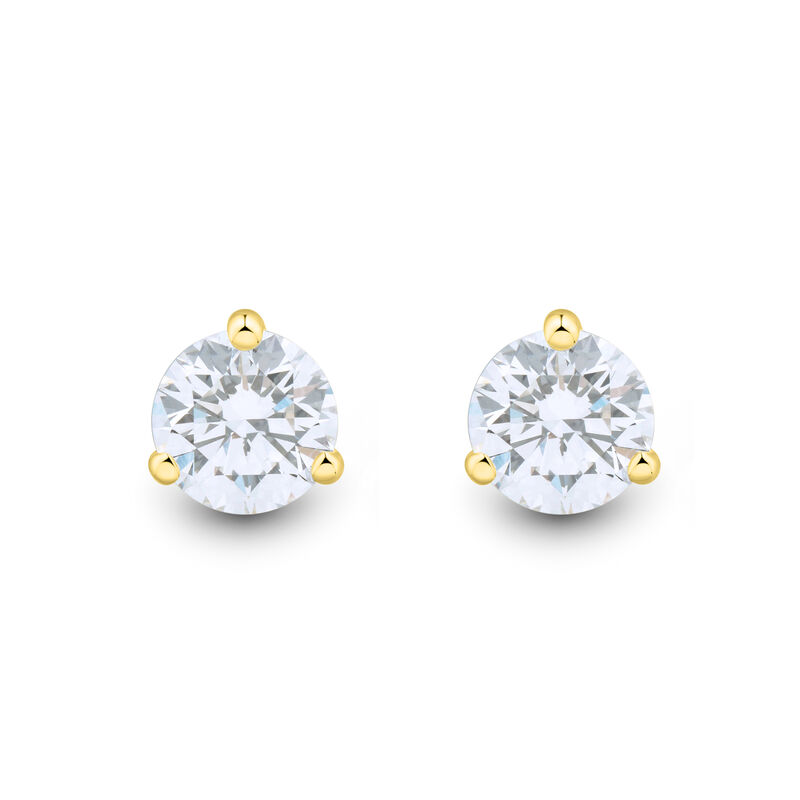 Lab Grown Diamond Martini Stud Earrings in 14K Yellow Gold &#40;1 1/2 ct. tw.&#41;