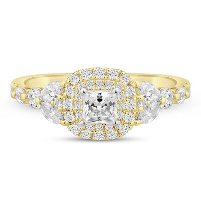 1 ct. tw. Diamond Double Halo Princess-Cut Engagement Ring