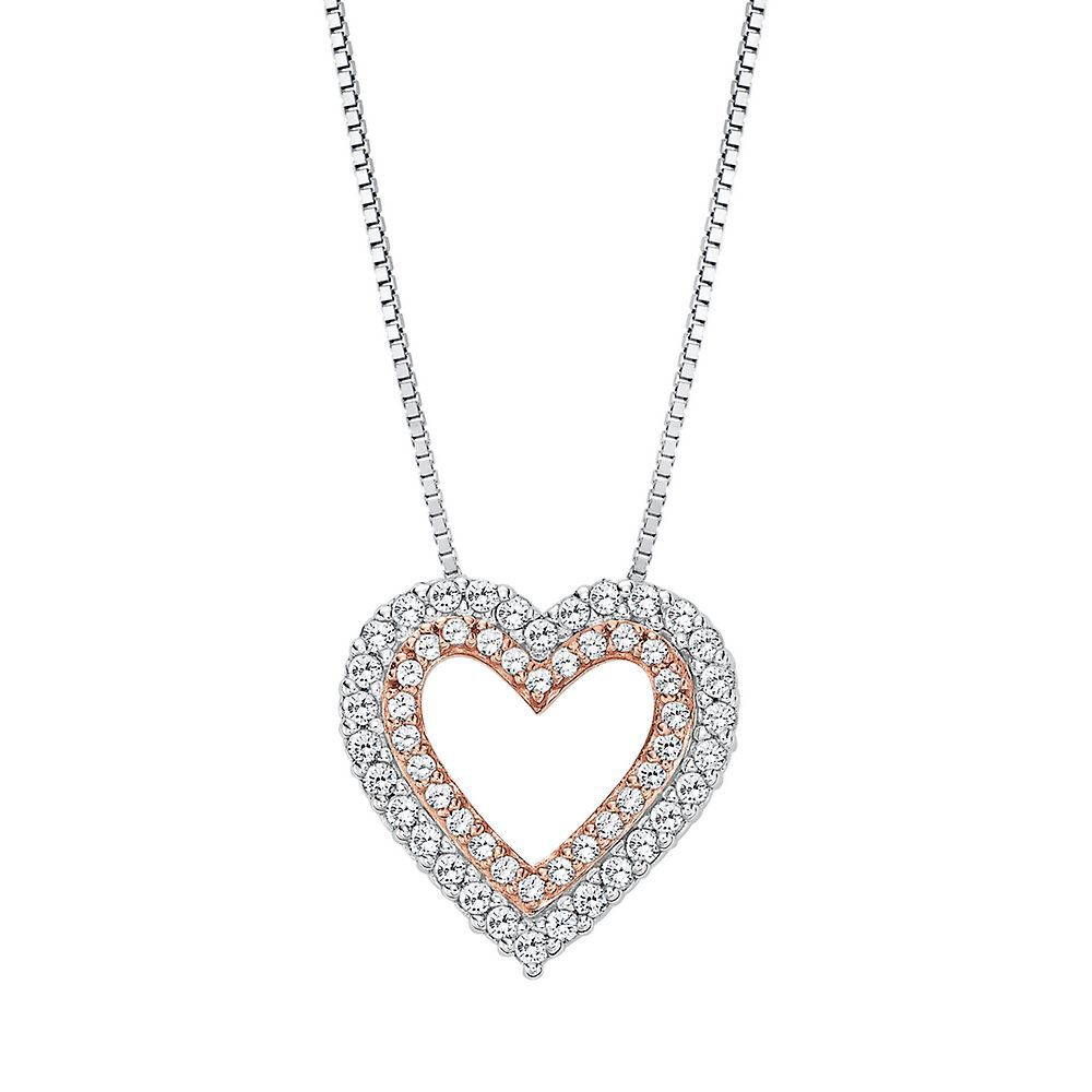 DARCY Gold Pave Diamond Heart Necklace - Joulberry