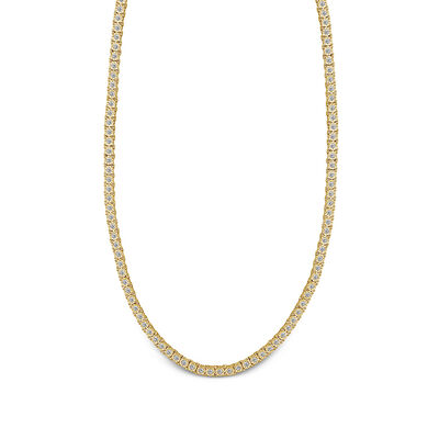 Diamond Tennis Necklace in 10K Yellow Gold, 24