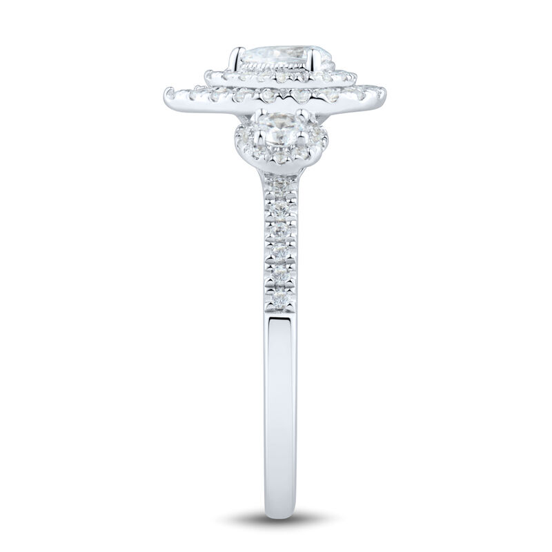 3/4 ct. tw. Pear-Shaped Halo Diamond Engagement Ring in 14K White Gold