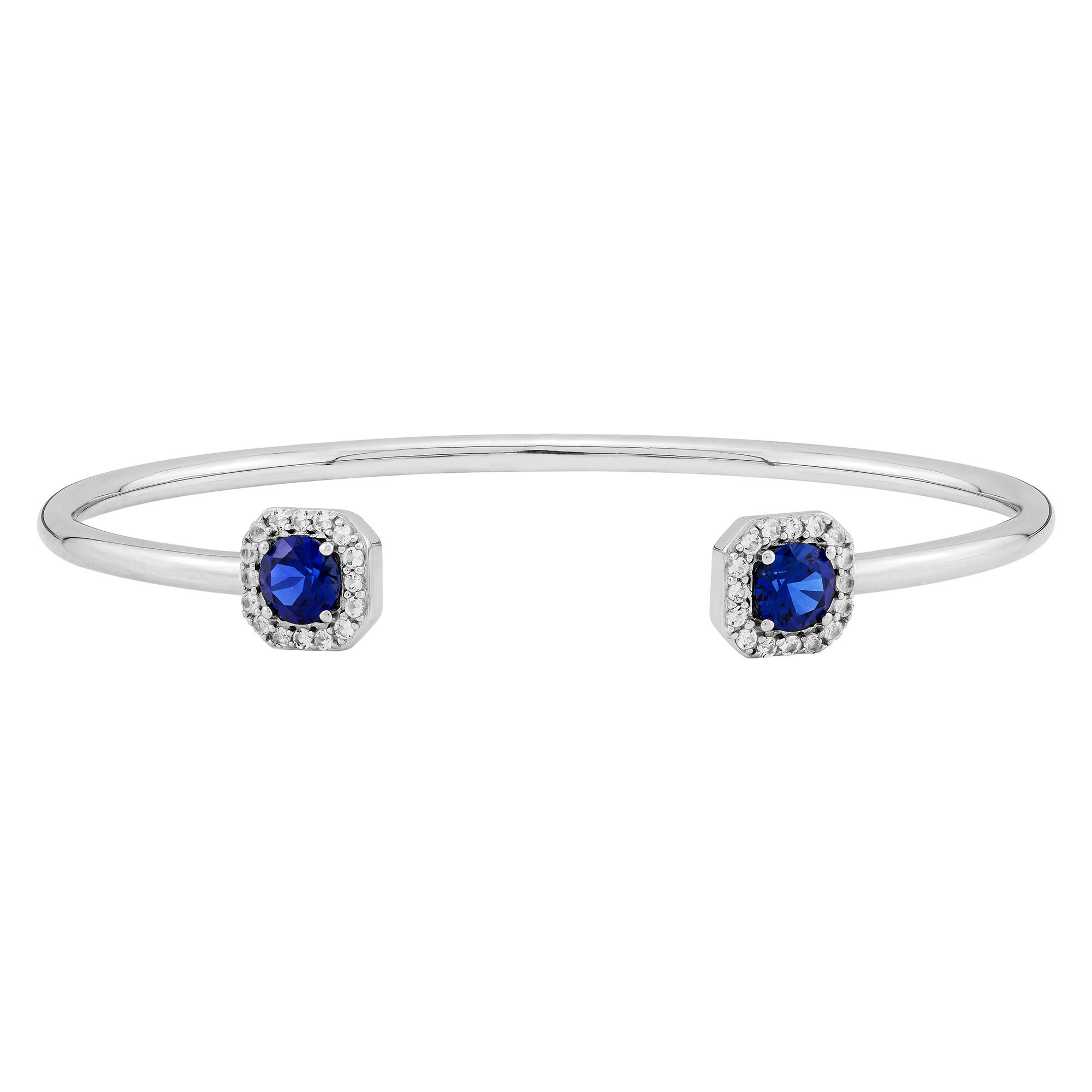 5.0mm White Lab-Created Sapphire Tennis Bracelet in Sterling Silver - 7.5