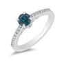 Cinderella London Blue Topaz Promise Ring with Diamonds in Sterling Silver &#40;1/7 ct. tw.&#41;