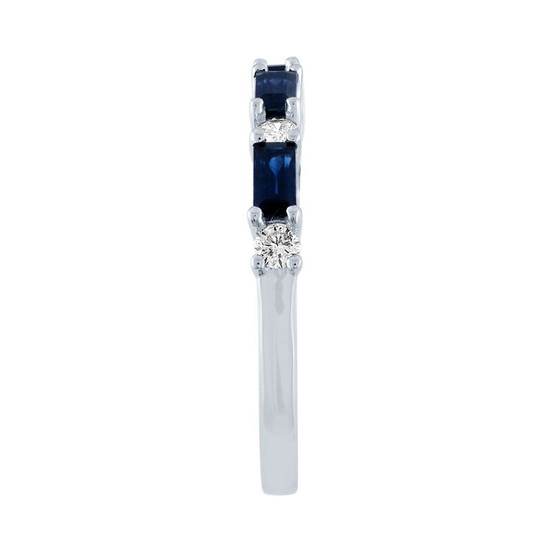 Sapphire &amp; 1/5 ct. tw. Diamond Ring in 10K White Gold