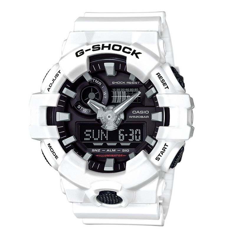 GA-700 Analog-Digital Men&rsquo;s Watch in White Resin