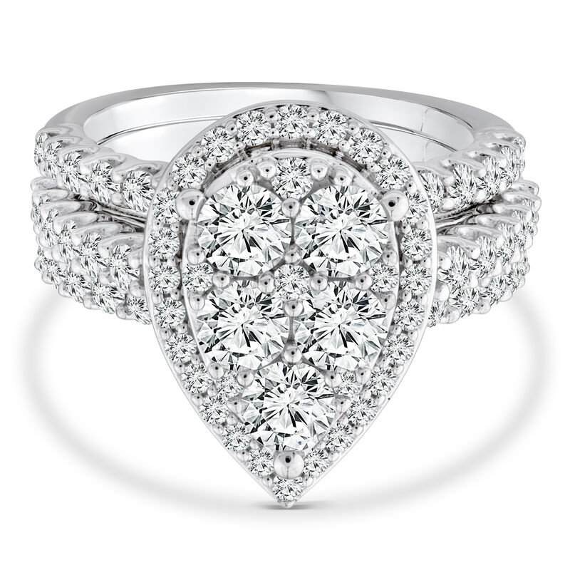 Lab Grown Diamond Composite Engagement 3-Piece Set in 10K White Gold &#40;3 ct. tw.&#41;