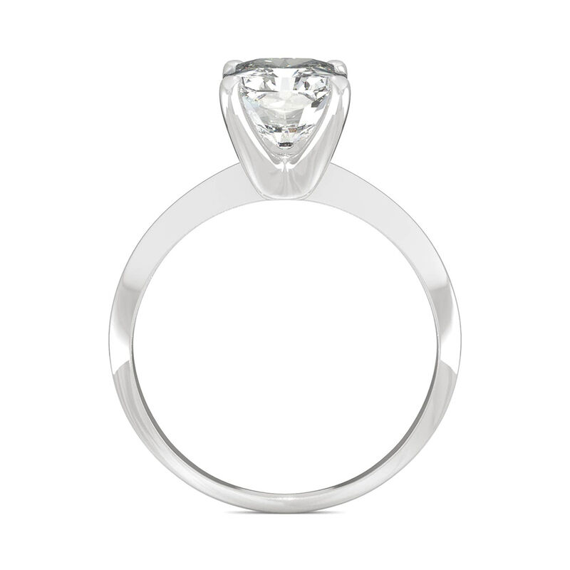 Forever One™ Radiant-Cut Moissanite Ring with Knife-Edge Band
