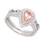 Shades of Love&amp;&#35;8482; Morganite &amp; 1/2 ct. tw. Diamond Ring Set in 14K Rose &amp; White Gold