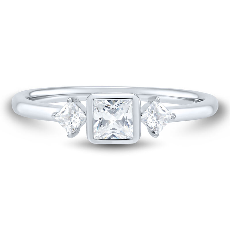 Lab Grown Diamond Bezel Set Ring in 14K White Gold &#40;1/2 ct. tw.&#41;