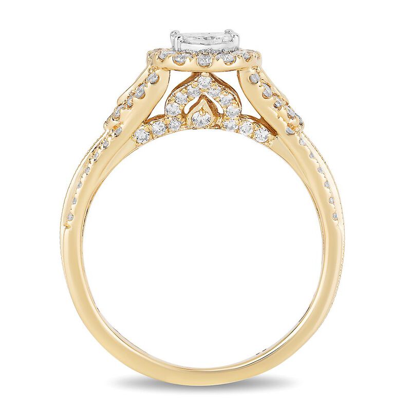 Enchanted Disney Jasmine 1 ct. tw. Multi-Diamond Engagement Ring in 14K Yellow Gold