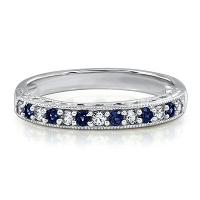 Lab-Created Sapphire Stack Ring in Sterling Silver