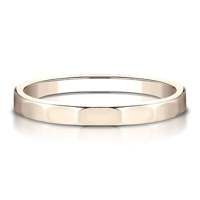 Faceted Wedding Band in 14K Rose Gold