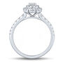 Oval Diamond Pave Engagement Ring in 14K White Gold &#40;1 ct. tw.&#41;