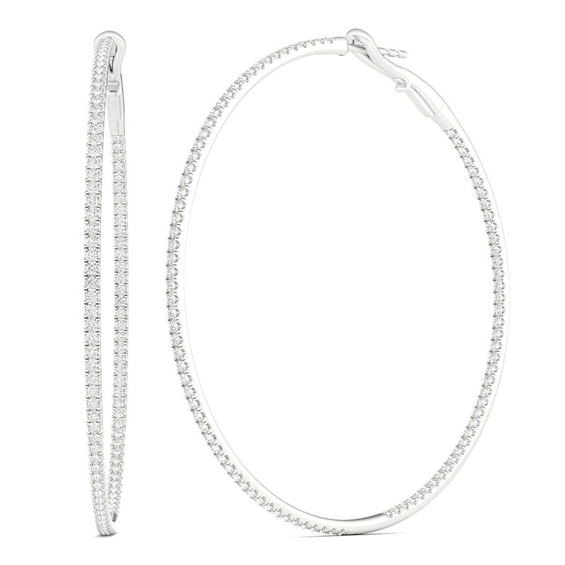 Inside-Out  Diamond Hoop Earrings in 10K White Gold &#40;1 ct. tw.&#41;