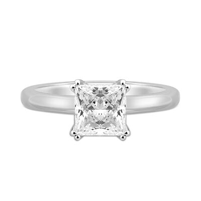 Lab Grown Diamond Princess-Cut Solitaire Engagement Ring in 14K White Gold (1 1/2 ct.)