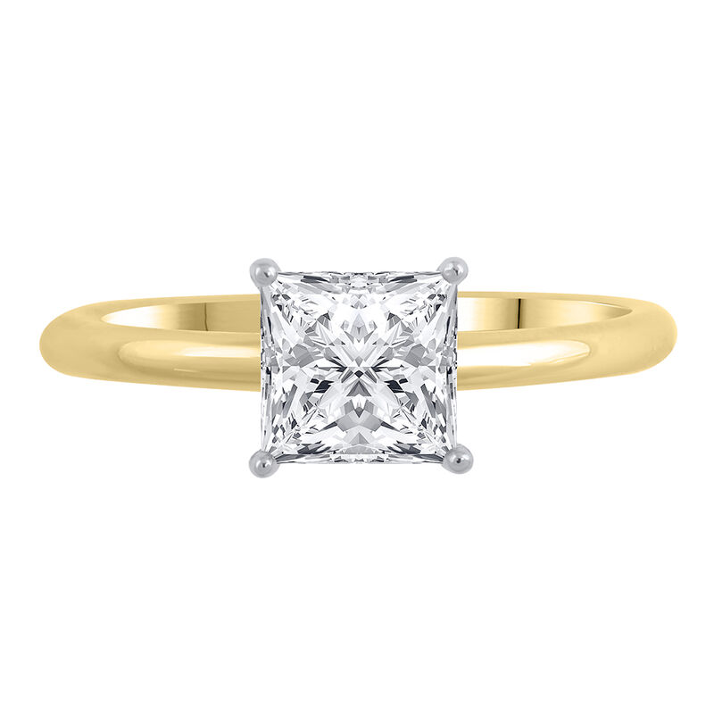 Lab Grown Diamond Princess-Cut Solitaire Engagement Ring in 14K Yellow Gold &#40;1 1/2 ct.&#41;