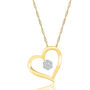 1/10 ct. tw. Diamond Round Cluster Heart Pendant in 10K Yellow Gold
