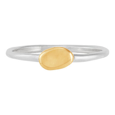 Disc Ring in Sterling Silver and 10K Yellow Gold