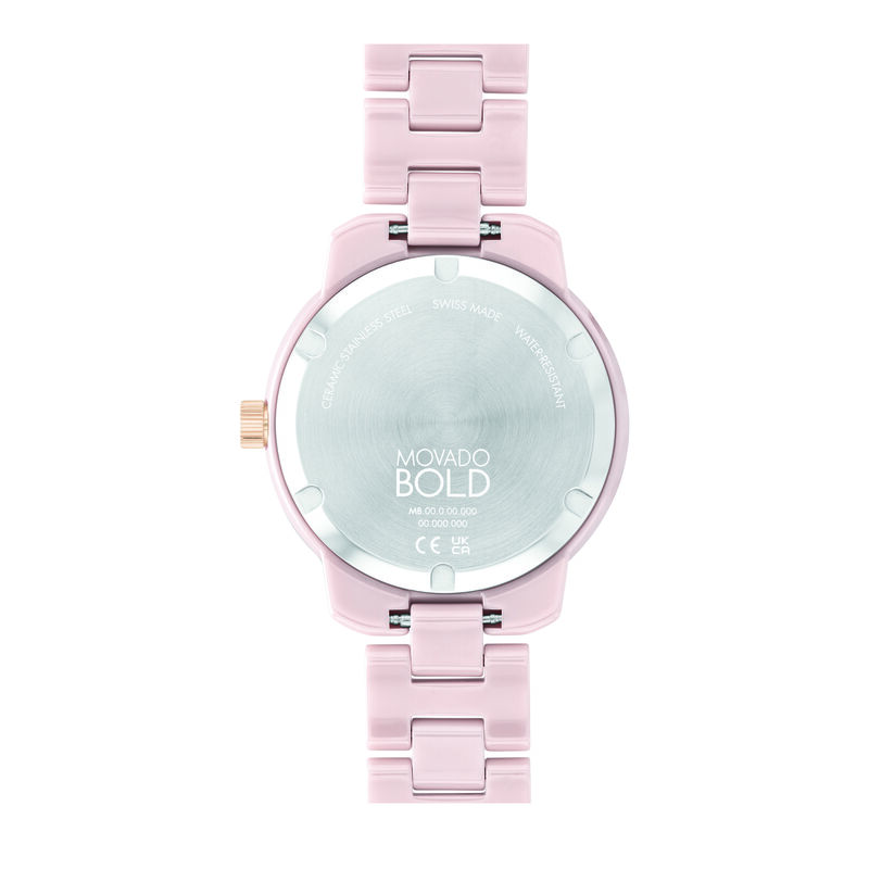 Ladies&rsquo; Bold Verso Ceramic Watch in Rose-Gold Tone and Blush, 39MM