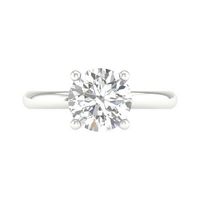 Lab Grown Diamond Round Solitaire Engagement Ring in 14K White Gold (3 ct.)