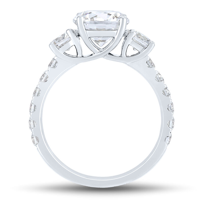 Lab Grown Diamond Three-Stone Engagement Ring in 14K White Gold &#40;3 ct. tw.&#41;
